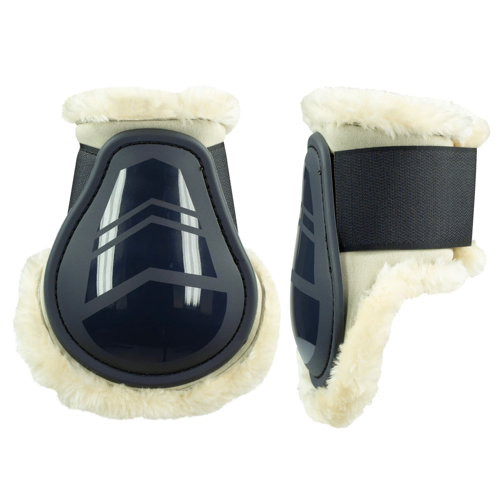 Horze Caliber Fleece Hind Fetlock Boots - Dark Navy 3 Horze Caliber Fleece Hind Fetlock Boots - Dark Navy