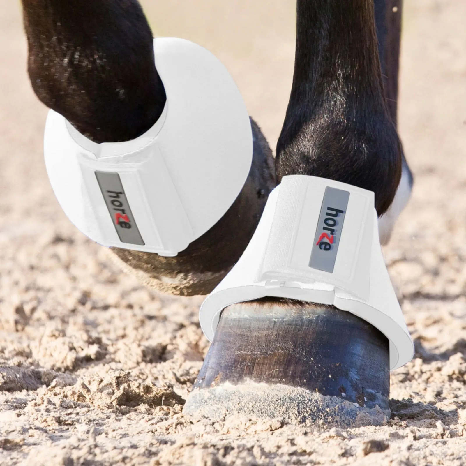 Horze Pro Bell Boots - White 6 Horze Pro Bell Boots - White - Image 4