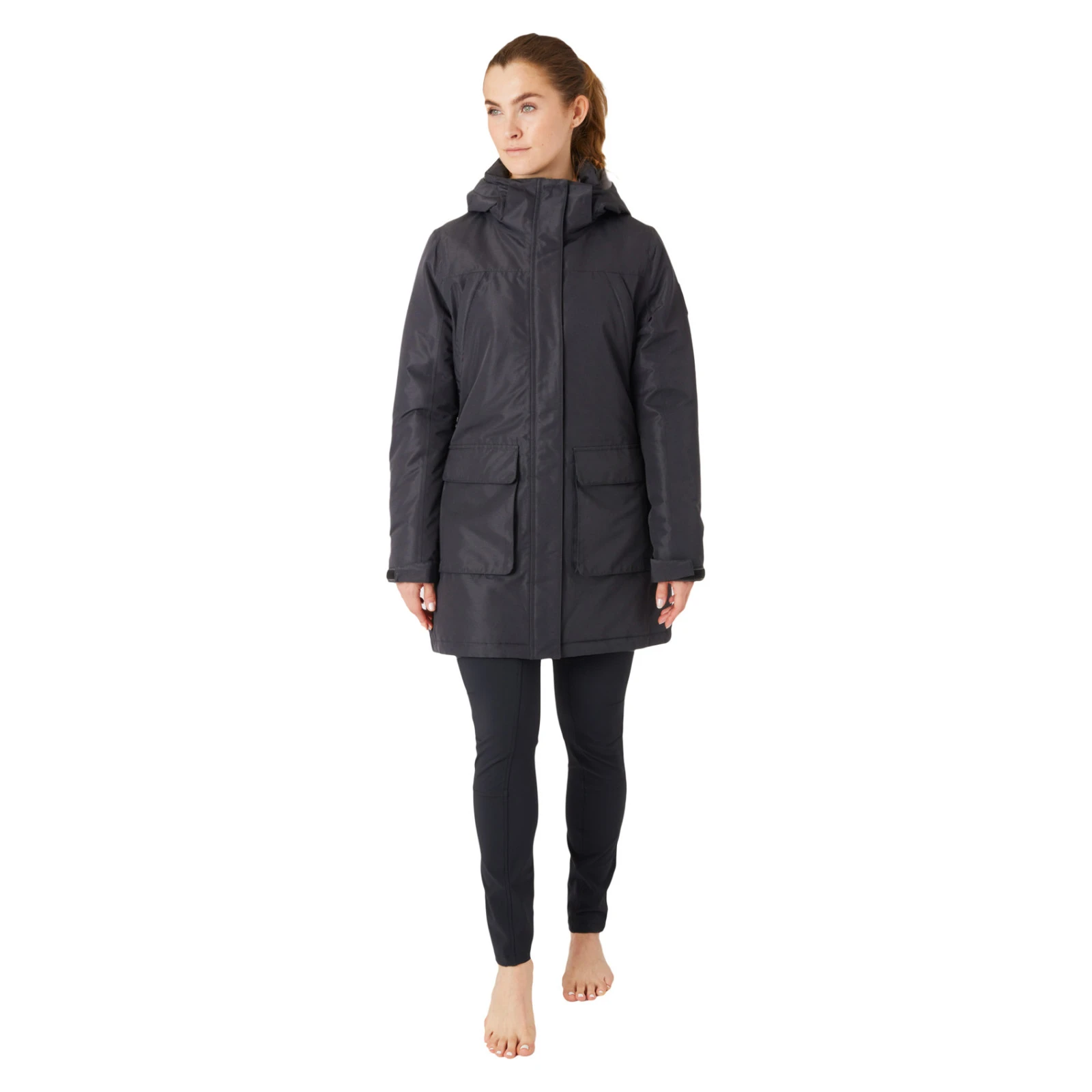 Horze Julia Womens Waterproof Parka Jacket - Caviar Black 7 Horze Julia Womens Waterproof Parka Jacket - Caviar Black - Image 5