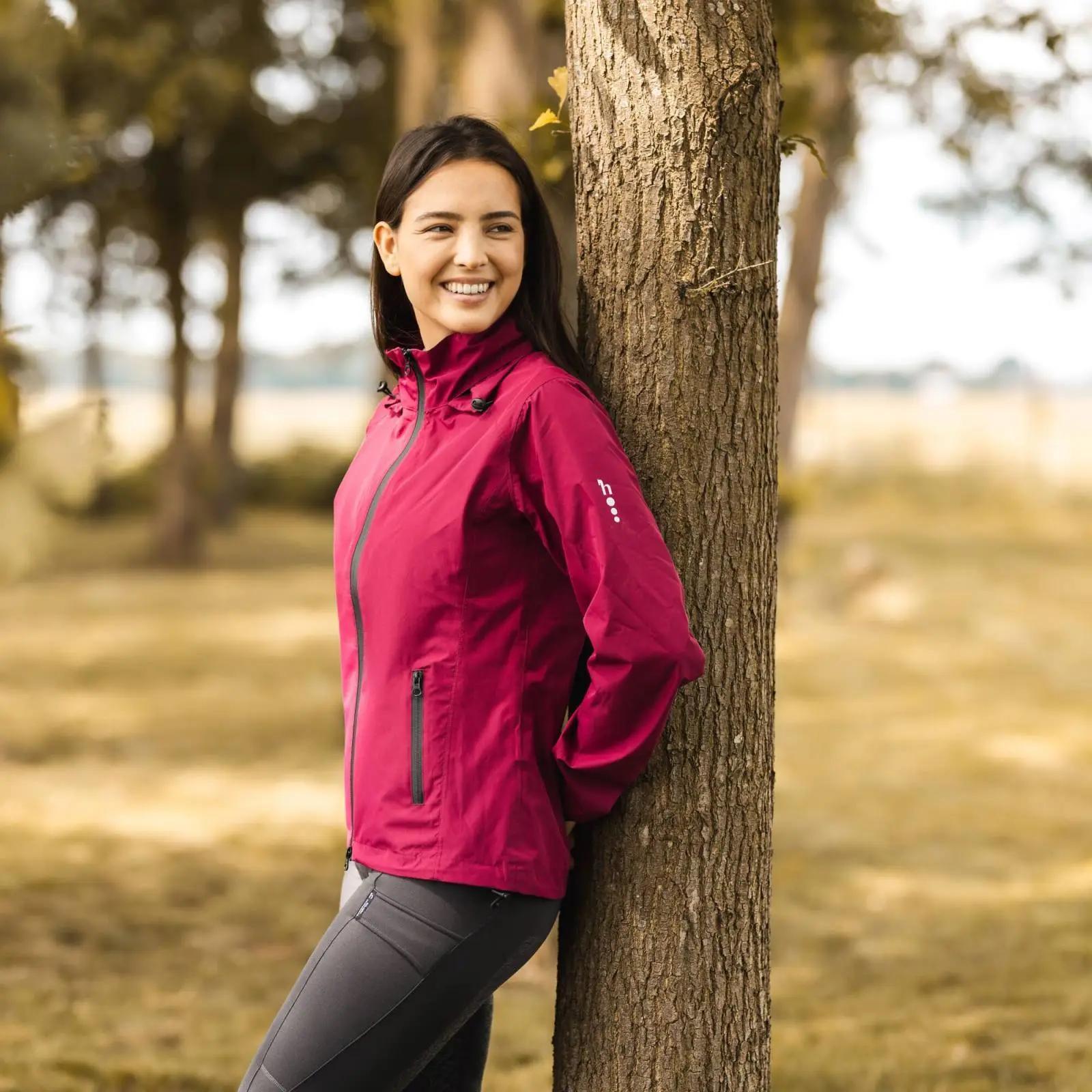 Horze Stella Waterproof Shell Jacket - Anemone Dark Pink 4 Horze Stella Waterproof Shell Jacket - Anemone Dark Pink - Image 2