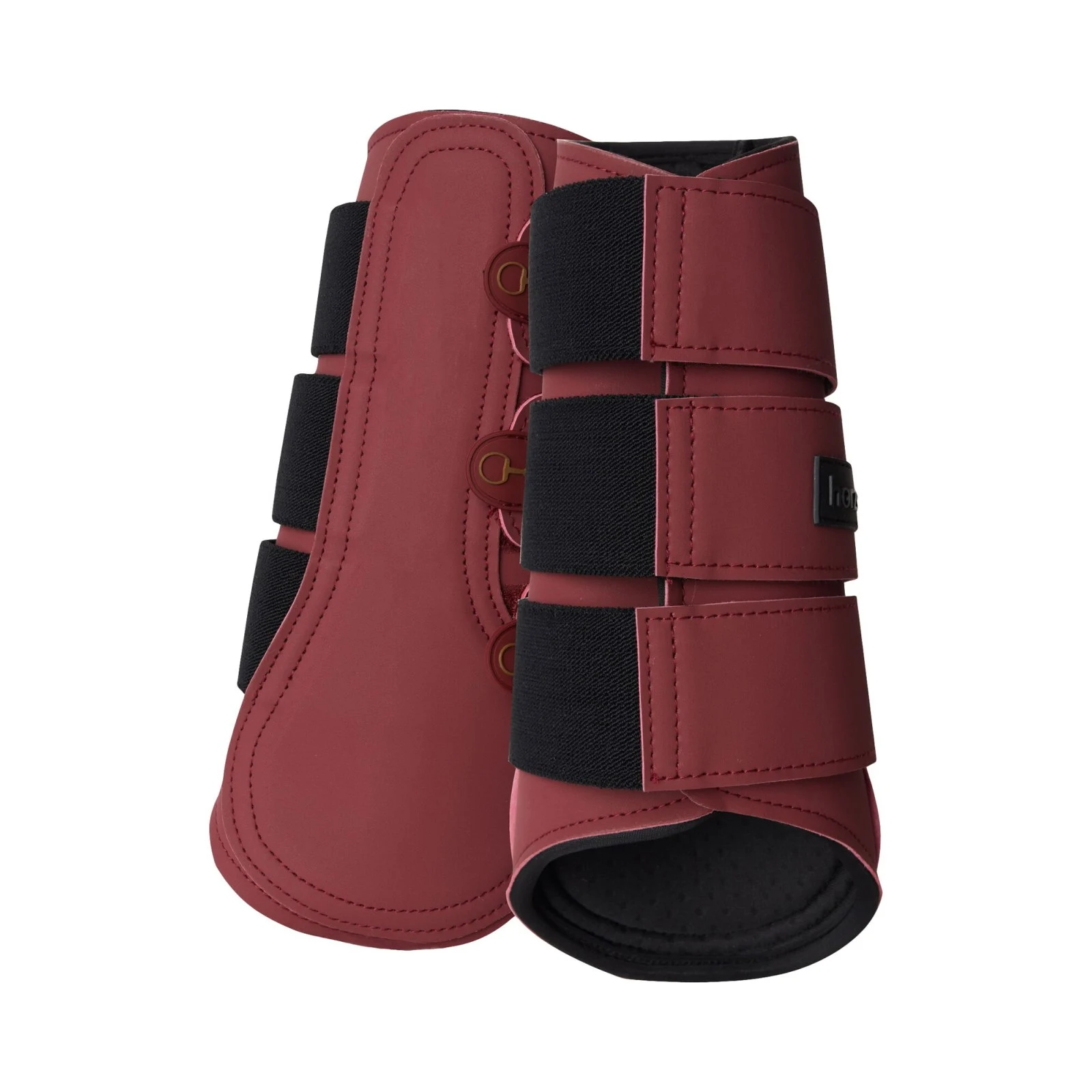 Horze Noir Brushing Boots - Rhubarb Dark Red 3 Horze Noir Brushing Boots - Rhubarb Dark Red