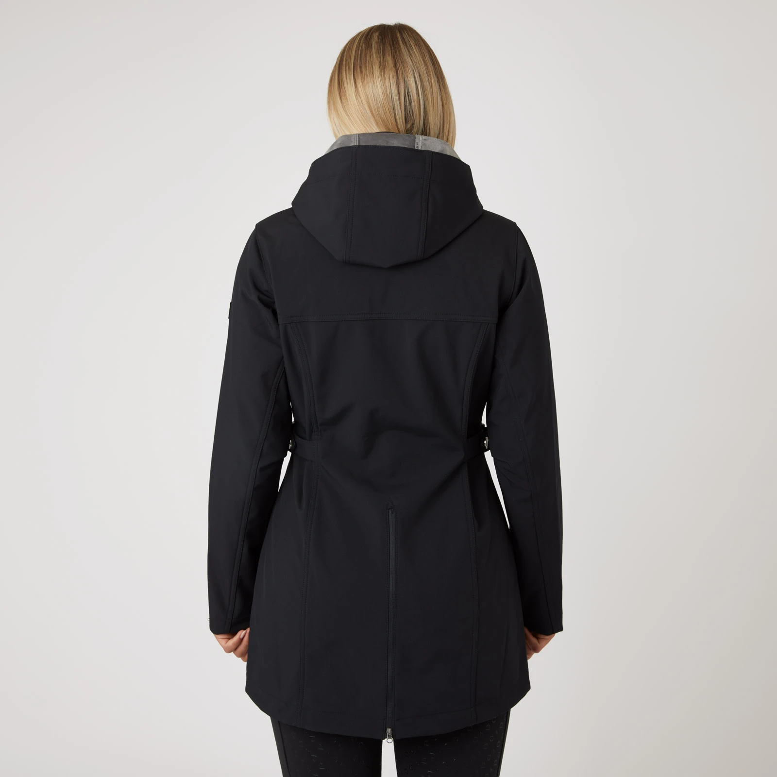 Horze Freya Womens Long Softshell Jacket - Black 10 Horze Freya Womens Long Softshell Jacket - Black - Image 8