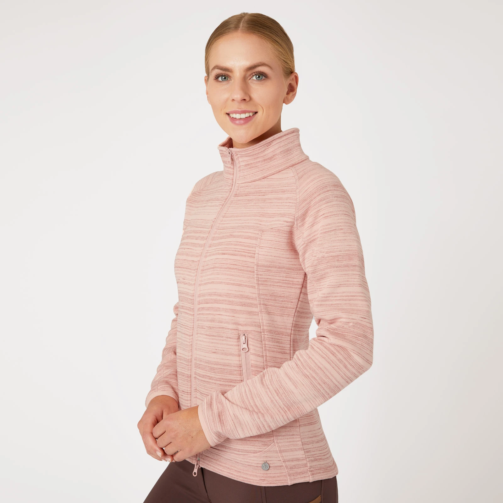 Horze Addison Womens Fleece Riding Jacket - Coral Pink 10 Horze Addison Womens Fleece Riding Jacket - Coral Pink - Image 8