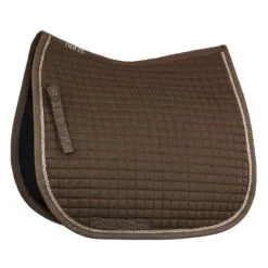 Horze Glarus Dressage Saddle Pad With Metallic Braiding - Iron Gate Grey