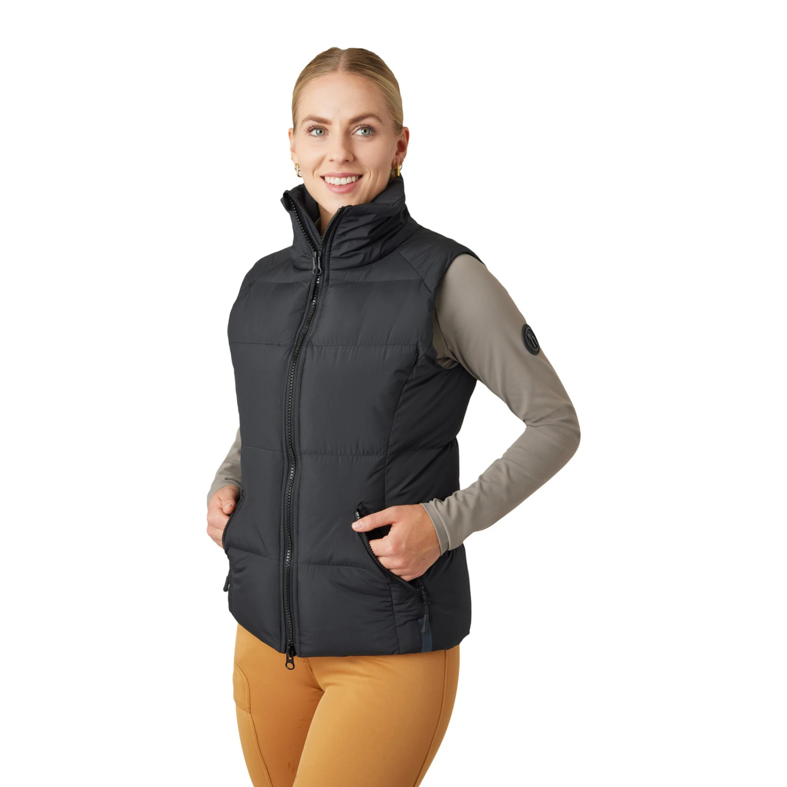 Horze Rianna Womens Padded Puffer Vest - Caviar Black 8 Horze Rianna Womens Padded Puffer Vest - Caviar Black - Image 6