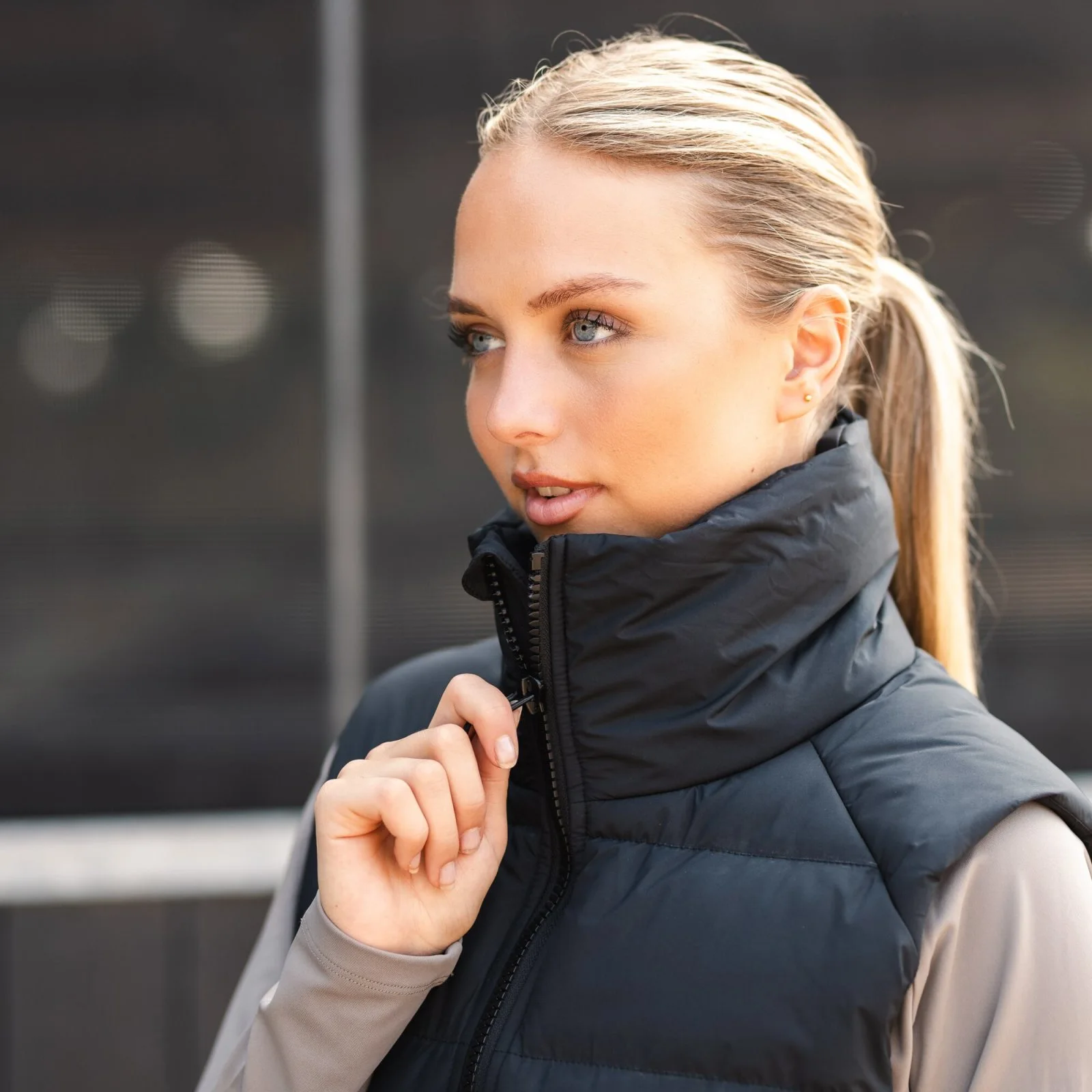 Horze Rianna Womens Padded Puffer Vest - Caviar Black 10 Horze Rianna Womens Padded Puffer Vest - Caviar Black - Image 8