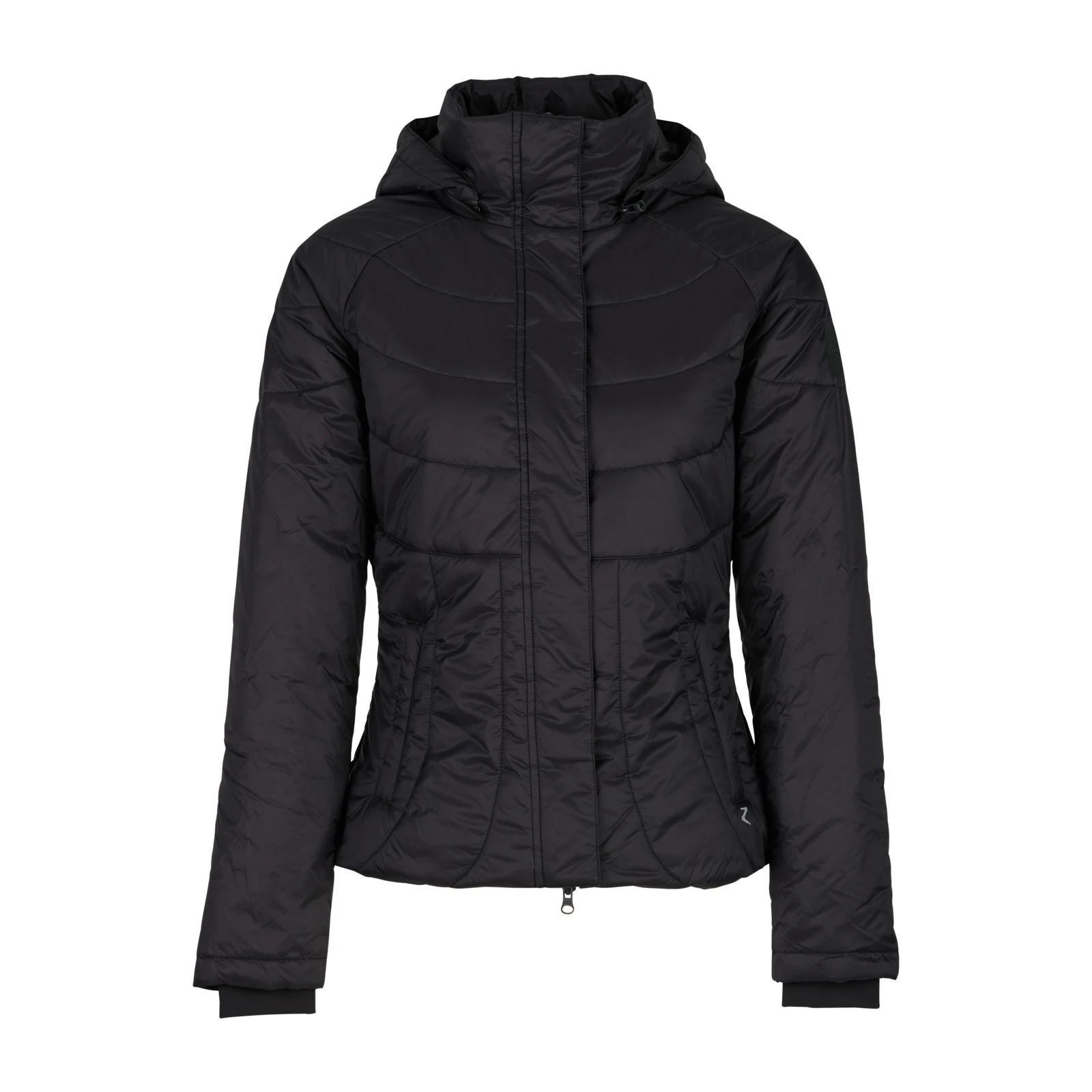 Horze Aurora Womens Padded Parka With Removable Hem - Black 6 Horze Aurora Womens Padded Parka With Removable Hem - Black - Image 4